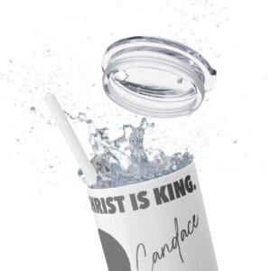 Candace Owens Christ Is King Skinny Tumbler with Straw, 20oz usa