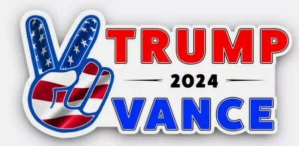 Donald Trump JD Vance for President 2024 Peace Vinyl Sticker