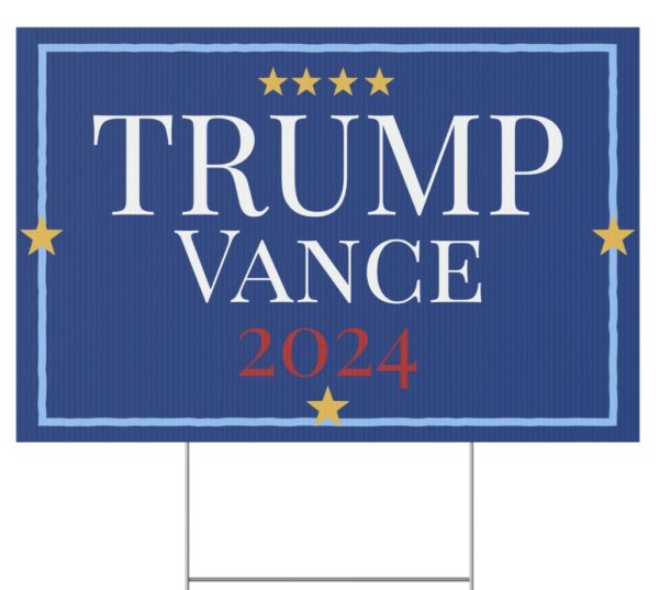 TRUMP Vance 2024 Plastic Yard Sign