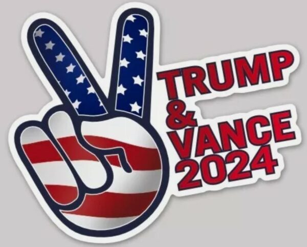 Trump Vance 2024 Bumper Sticker: Vinyl Decal for Cars and Trucks