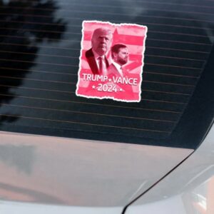Trump Vance 2024: Premium Bubble-Free Pink Stickers for Unmatched Visibility