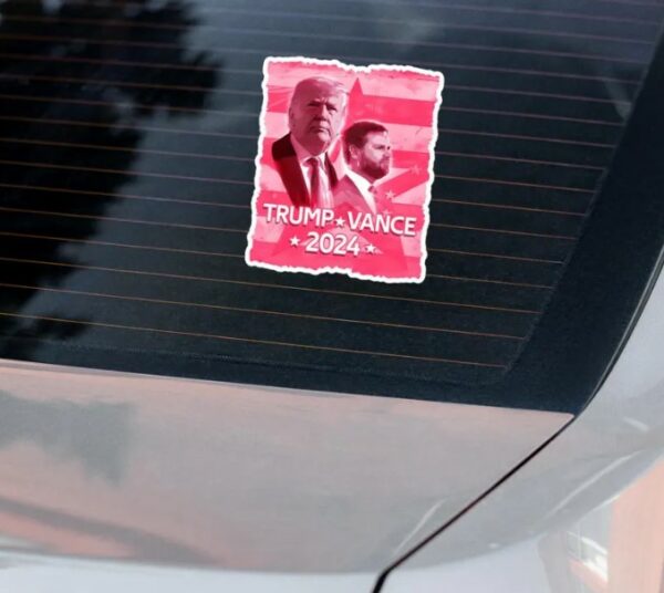 Trump Vance 2024: Premium Bubble-Free Pink Stickers for Unmatched Visibility