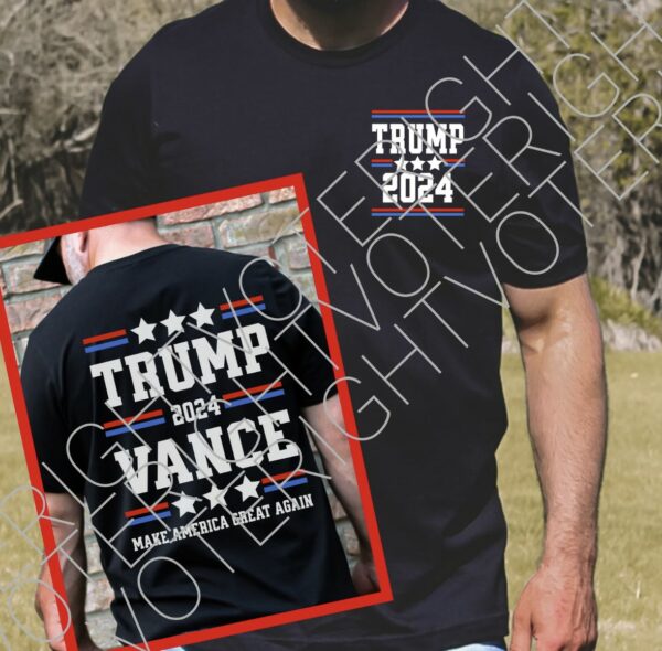 Trump Vance 2024 Shirt Bundle: Varsity Trump Vance '24, Trump's VP Patriotic Shirt