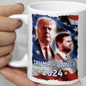 Trump Vance 2024: Show Your Support with Our Glossy White Mug