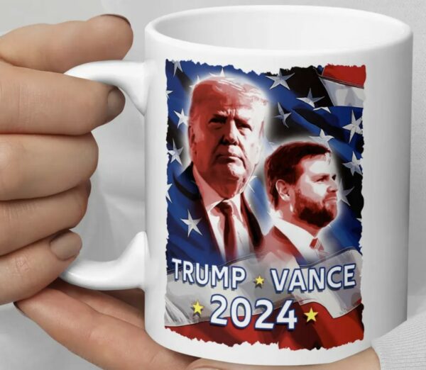 Trump Vance 2024: Show Your Support with Our Glossy White Mug