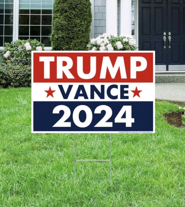 Trump Vance 2024 Yard Sign, Donald Trump President JD Vance Vice President 2024 Yard Sign