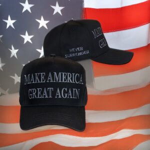 Elon Musk - Trump Never Surrender Black MAGA Hat Caps