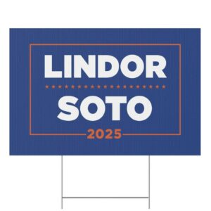 Lindor Soto 25 - Campaign-Style Lawn Sign - Show Your NY Baseball Pride - Queens