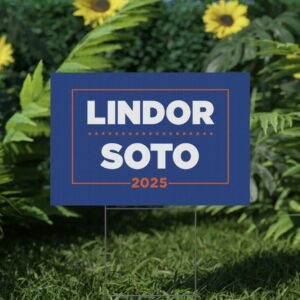 Lindor Soto 25 - Campaign-Style Lawn Sign - Show Your NY Baseball Pride - Queens